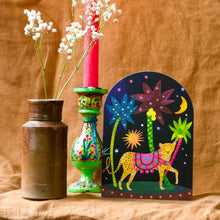 Load image into Gallery viewer, Midnight Leopard Bell Jar Blank Greetings Card