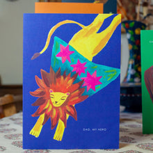 Load image into Gallery viewer, Super Lion, Hero Dad greetings card