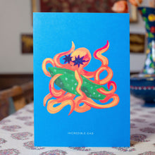 Load image into Gallery viewer, Surfing Octopus, Incredible Dad greetings card