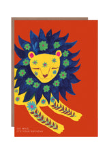Load image into Gallery viewer, 'Decorative Lion' Birthday Greetings Card