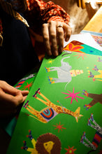 Load image into Gallery viewer, Animal Roller Disco Luxury Gift Wrap (Single Sheet)