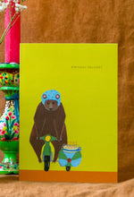 Load image into Gallery viewer, Bear on Bike Birthday Greetings Card