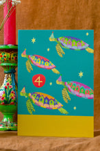 Load image into Gallery viewer, Age 4 Party Turtles Children's Birthday Greetings Card