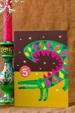 Load image into Gallery viewer, Age 5 Party Croco Children's Birthday Greetings Card
