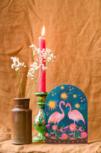 Load image into Gallery viewer, Sunset Flamingo Bell Jar Blank Greetings Card