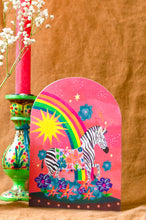 Load image into Gallery viewer, Zebra and Rainbow Bell Jar Blank Greetings Card