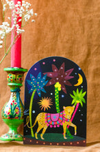 Load image into Gallery viewer, Midnight Leopard Bell Jar Blank Greetings Card