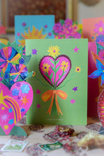 Load image into Gallery viewer, Heart and Flowers Mum Greetings Card