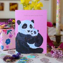 Load image into Gallery viewer, Panda Best Mummy Greetings Card