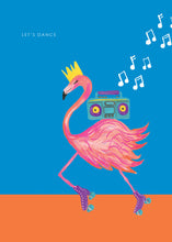 Load image into Gallery viewer, Dancing Flamingo Greetings Card