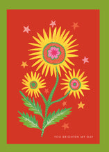 Load image into Gallery viewer, Flower Burst "You Brighten My Day" Greetings Card