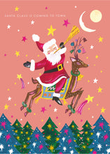 Load image into Gallery viewer, Santa on Reindeer Christmas Card