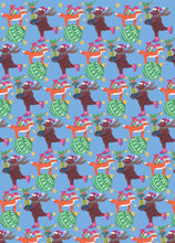 Load image into Gallery viewer, Fox and Bear Festive Gift Wrap (Single Sheet)