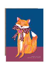 Load image into Gallery viewer, Fox with Heart Bow Greetings Card
