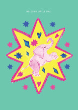Load image into Gallery viewer, Elephant Star New Baby Greetings Card