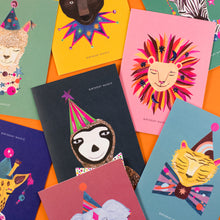 Load image into Gallery viewer, Magical Party Animals Birthday Bundle of 8 Greetings Cards