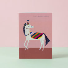 Load image into Gallery viewer, Magical Rainbow Horse Birthday Greetings Card