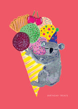 Load image into Gallery viewer, Koala and Ice cream Birthday Greetings Card