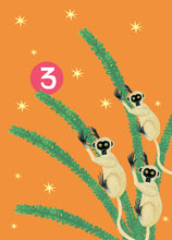 Load image into Gallery viewer, Age 3 Party Lemurs Children's Birthday Greetings Card