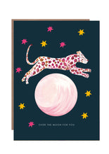 Load image into Gallery viewer, Leopard Over The Moon Greetings Card