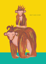 Load image into Gallery viewer, Monkey Dad and Kid greetings card