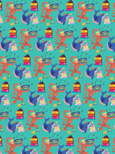 Load image into Gallery viewer, Monkey and Shark Luxury Gift Wrap (Single Sheet)