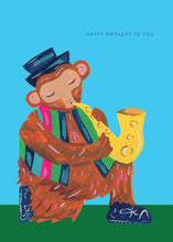 Load image into Gallery viewer, Rocking Monkey Birthday Greetings Card