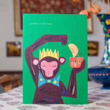 Load image into Gallery viewer, Monkey Cheers, Dad greetings card
