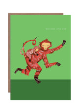 Load image into Gallery viewer, Monkey New Baby Greetings Card