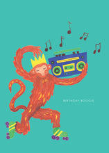 Load image into Gallery viewer, Musical Monkey Birthday Greetings Card