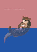 Load image into Gallery viewer, Otter New Baby Greetings Card