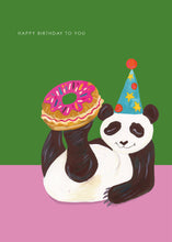 Load image into Gallery viewer, Panda and Donut Birthday Greetings Card