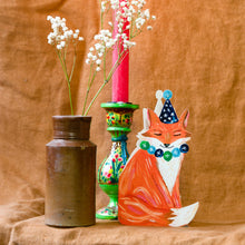 Load image into Gallery viewer, Party Fox die-cut Greetings Card