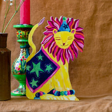 Load image into Gallery viewer, Party Lion die-cut Greetings Card