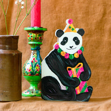 Load image into Gallery viewer, Party Panda die-cut Greetings Card