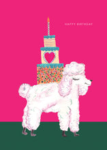 Load image into Gallery viewer, Poodle and Cake Birthday Greetings Card