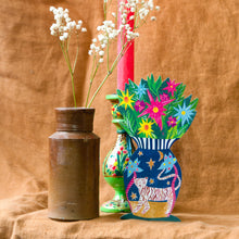 Load image into Gallery viewer, Magical Pop Up Tiger Vase Greetings Card