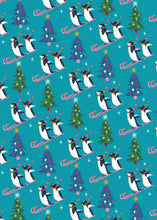 Load image into Gallery viewer, Christmas Penguin Race Gift Wrap (Single Sheet)