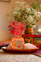 Load image into Gallery viewer, Magical Pop Up Peacock Vase Greetings Card