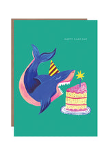 Load image into Gallery viewer, Shark and Cake Birthday Greetings Card