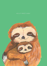 Load image into Gallery viewer, Sloth Cuddles New Baby Greetings Card