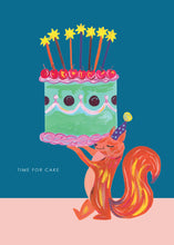 Load image into Gallery viewer, Squirrel and Cake Birthday Greetings Card