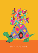 Load image into Gallery viewer, Tortoise and Blooms Birthday Greetings Card