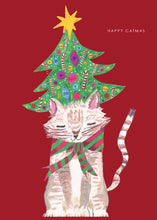 Load image into Gallery viewer, 'Cat and Christmas Tree' Christmas Greetings Card