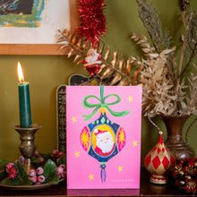Load image into Gallery viewer, Bauble Santa Christmas Card