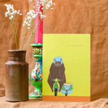 Load image into Gallery viewer, Bear on Bike Birthday Greetings Card