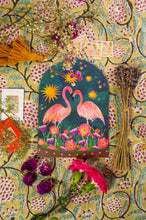 Load image into Gallery viewer, Sunset Flamingo Bell Jar Blank Greetings Card