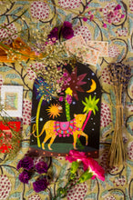 Load image into Gallery viewer, Midnight Leopard Bell Jar Blank Greetings Card