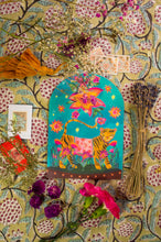 Load image into Gallery viewer, Tiger Flower Power Bell Jar Blank Greetings Card