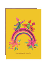 Load image into Gallery viewer, Birds on Rainbow Birthday Greetings Card
